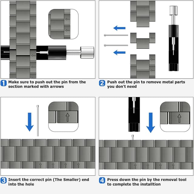Thumbnail 6 de Anlinser No Gap Bands 22mm Stainless Steel Metal Strap for Samsung Galaxy Watch 8 (44mm/40mm) & Watch 8 Classic (46mm) — Gray Titanium