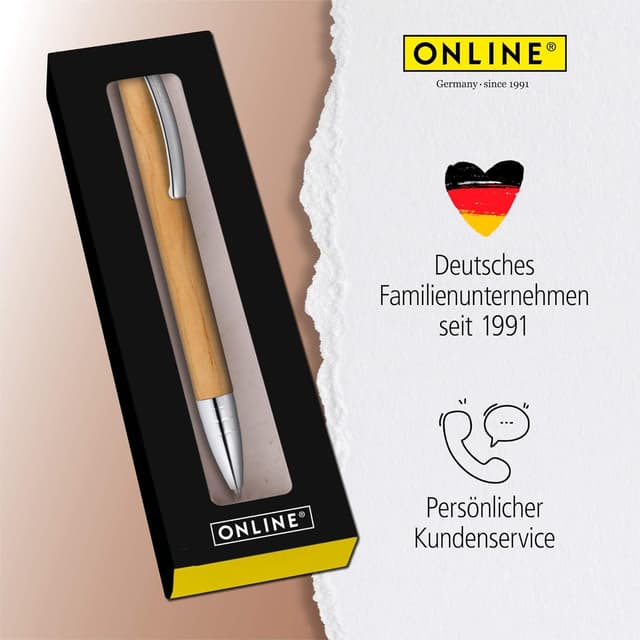 Thumbnail 6 de ONLINE Kugelschreiber Vision Nature Maple I Drehkugelschreiber aus Holz & Metall in Geschenkbox, Mine G2, Strichstärke M (schwarz)