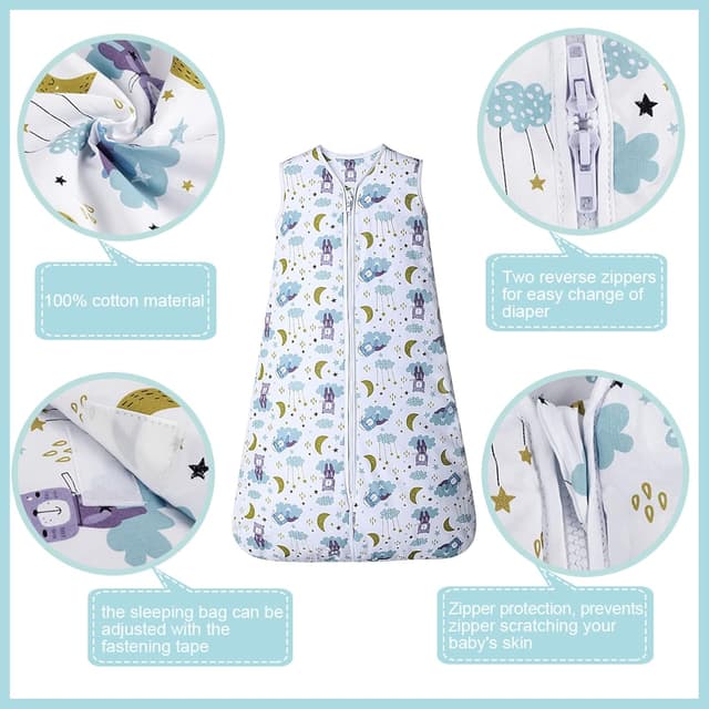 Detalle de Lictin Baby Sleep Bag 1.0 Tog Cotton (Sleeveless) with Adjustable Length, 18–36M