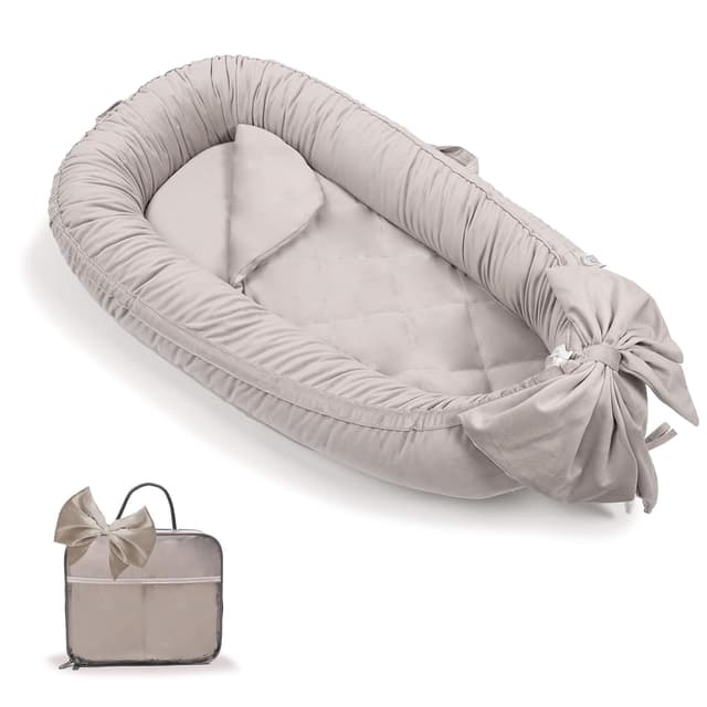 Detalle de Babynest Nestchen für Babybett, Grau