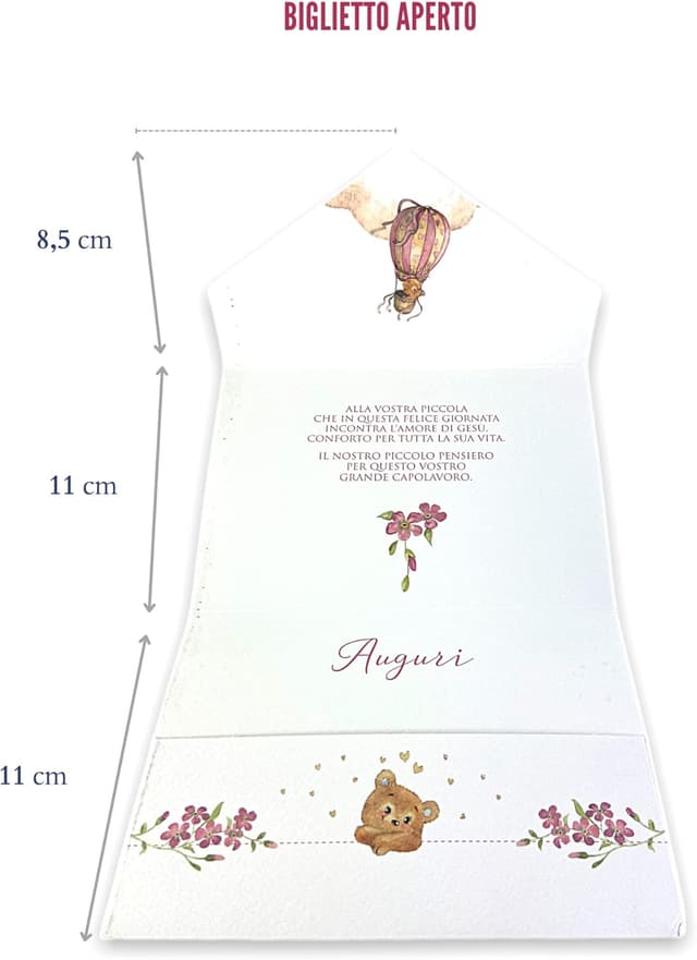 Thumbnail 3 de Tarjeta de felicitación para bautizo de niña 🌸 LINA OFFICINE GRAFICHE CREATIVE