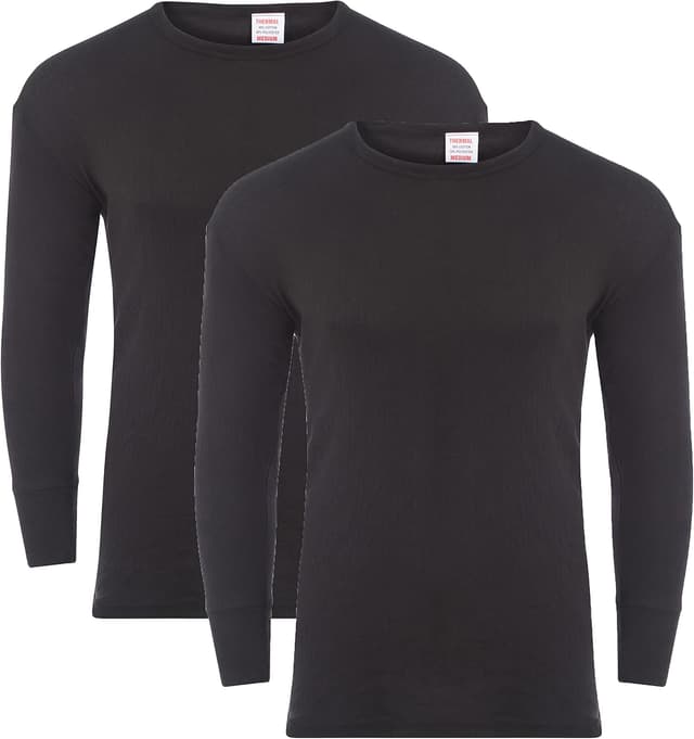 Detalle de Heatwave Thermalwear 2-Pack Men’s Thermal Long Sleeve Top (Warm Baselayer, 0.45 TOG)
