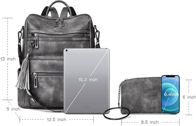 Detalle de Shrrie Backpack Purse for Women – Convertible faux leather travel backpack bag