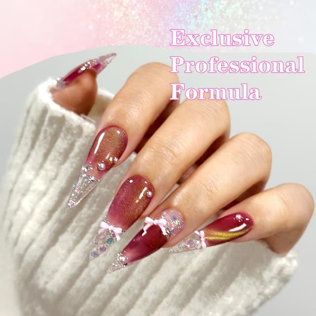 Thumbnail 6 de Senvenski Gelatina Vetro Cat Eye smalto semipermanente con bacchetta magnetica (oro rosa, 15 ml)
