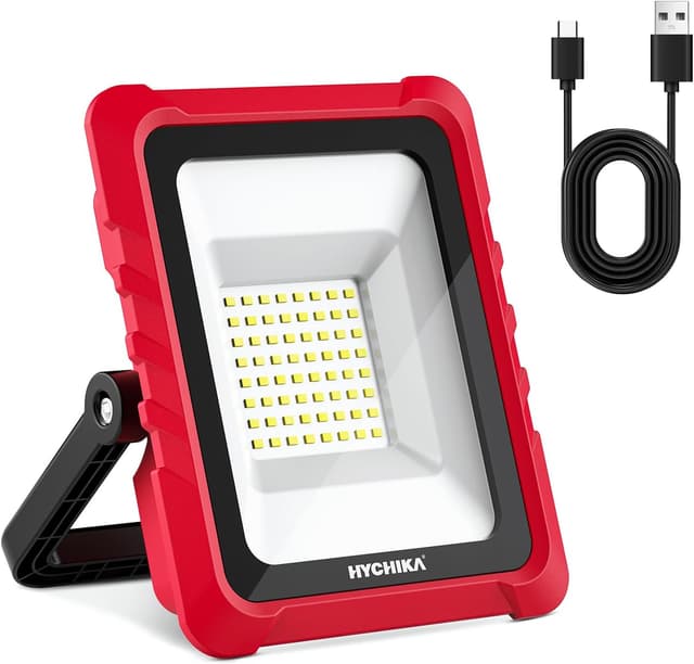 Detalle de HYCHIKA Faro LED Ricaricabile 20W 2000 lumen 6500K IP65 con ricarica USB e Type-C