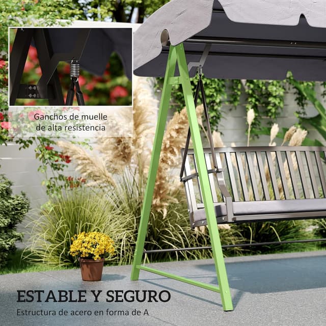 Thumbnail 4 de Outsunny Columpio 3 plazas 360 kg