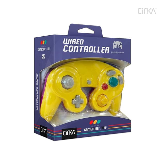 Detalle de Cirka Wired GameCube Controller for GameCube (GC) / Wii — Yellow Purple