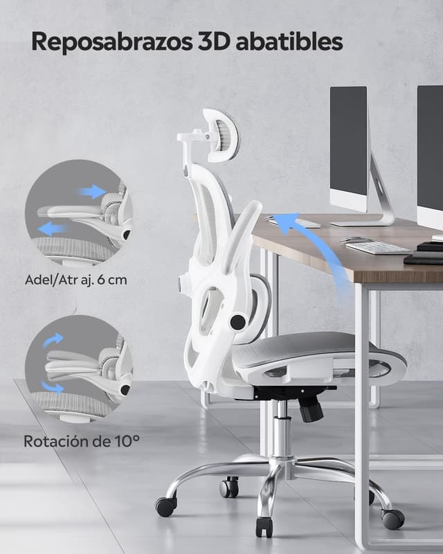 Thumbnail 3 de DEVAISE Silla de Oficina Ergonómica 180 kg