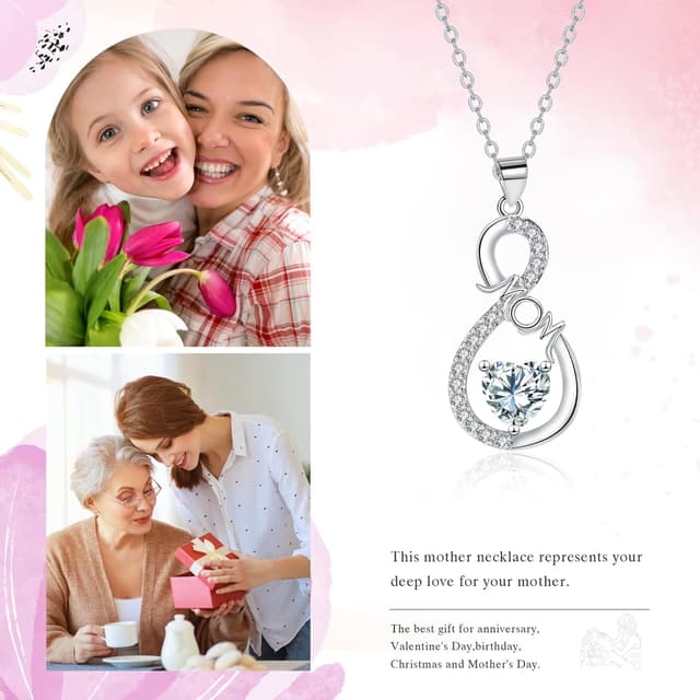 Detalle de Collier J.MUEN pour femme en argent sterling 925 avec pendentif (45+5 cm) — coffret cadeau inclus