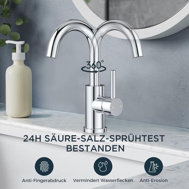 Detalle de FORIOUS FORIOUS Wasserhahn 360° Drehbar Edelstahl