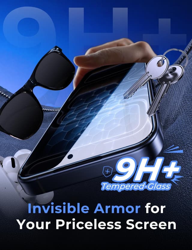 Detalle de MAGIC JOHN Verre Trempé Anti-Espion pour iPhone 17 Pro (2 pièces) – Protection écran 9H avec installation sans bulles