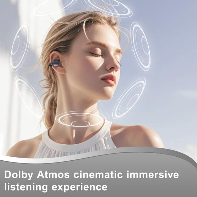 Detalle de zaanieo Open Ear Wireless Earbuds with ENC mic and clip-on open-ear design