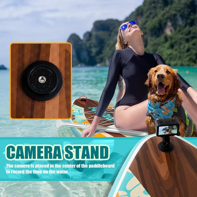 Detalle 2 de FunWater 11' / 10'6" Inflatable Stand Up Paddle Board (with SUP accessories, EVA deck, adjustable paddles)