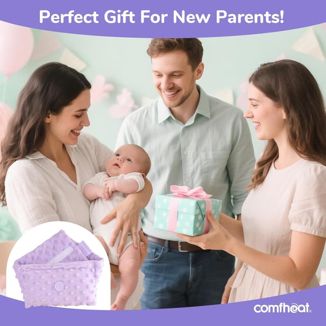 Detalle 2 de Comfheat Colic Relief Heated Tummy Wrap Belt (Flaxseed Heat Pack) – Purple, for babies and toddlers 0–3 years