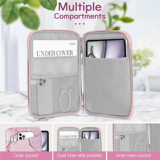 Detalle de Dadanism 13" Tablet-Tasche mit Schultergurt & Griff für 13-Zoll-Geräte – Trübes Rosa