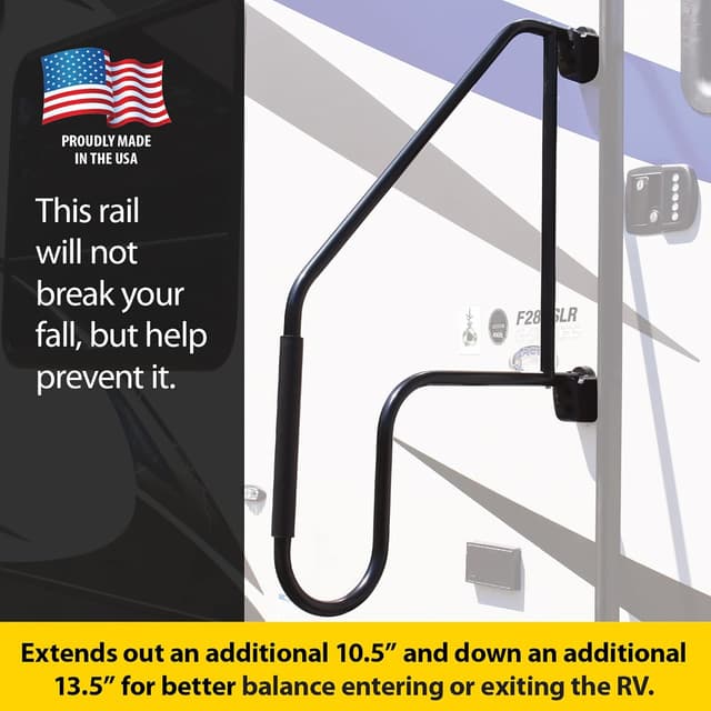 Detalle de Stromberg Carlson AM-533 Lend-A-Hand Extended Assist Rail (37" overall drop) — RV door grab bar
