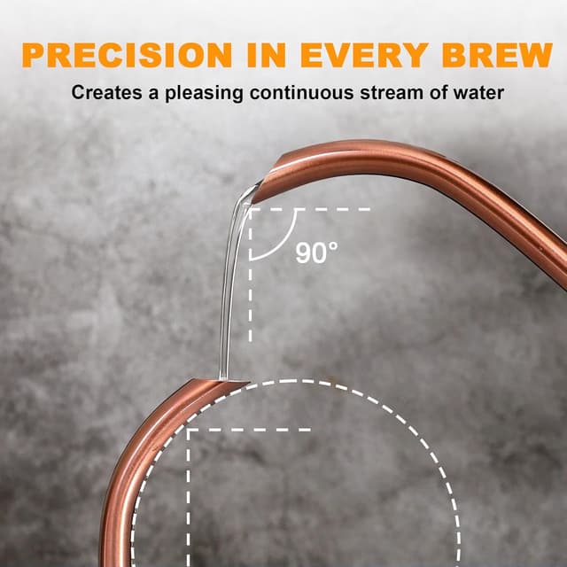 Detalle de Nueve&Five Gooseneck Electric Kettle with Thermometer (Copper tea kettle style) — 1000W Stainless Steel