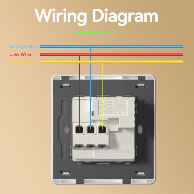 Detalle de BSEED plug socket with 20W USB-C fast charging (switched), 1-gang UK standard, grey glass panel