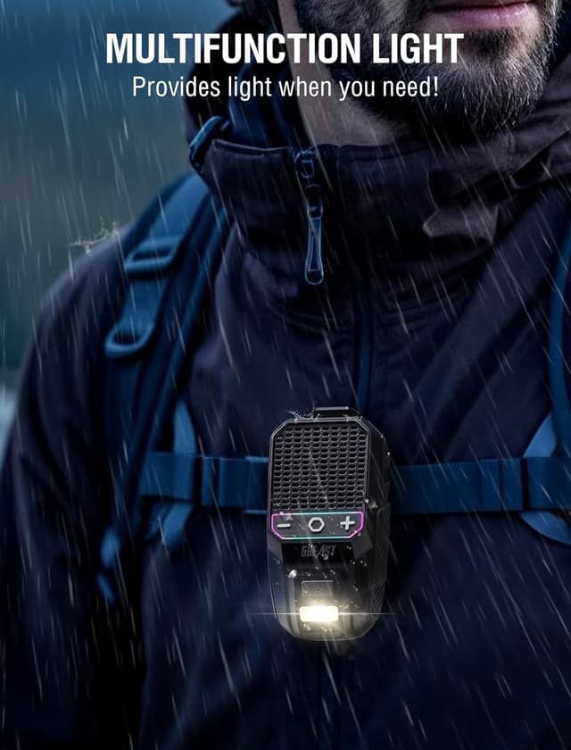 Detalle 2 de GBEAST 2026 Upgrade Wearable Bluetooth Speaker (Clip-On Mini) with Built-In Mic, IPX6 Waterproof, RGB/Flashlight