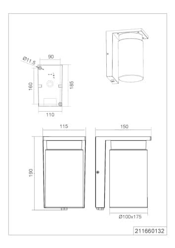 Thumbnail 12 de Ardila 211660132 Aplique exterior aluminio antracita