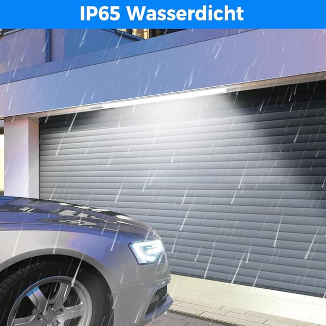 Detalle de Peasur LED Feuchtraumleuchte 120 cm (4er-Set) IP65 mit 3000K/4000K/6500K, 36 W & 3.960 lm