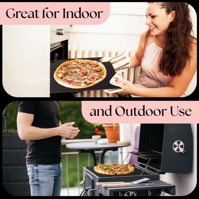 Detalle de UMAID Pizza Steel for Oven & Grill (16"x13.4", 1/4" thick) — pre-seasoned carbon steel baking steel