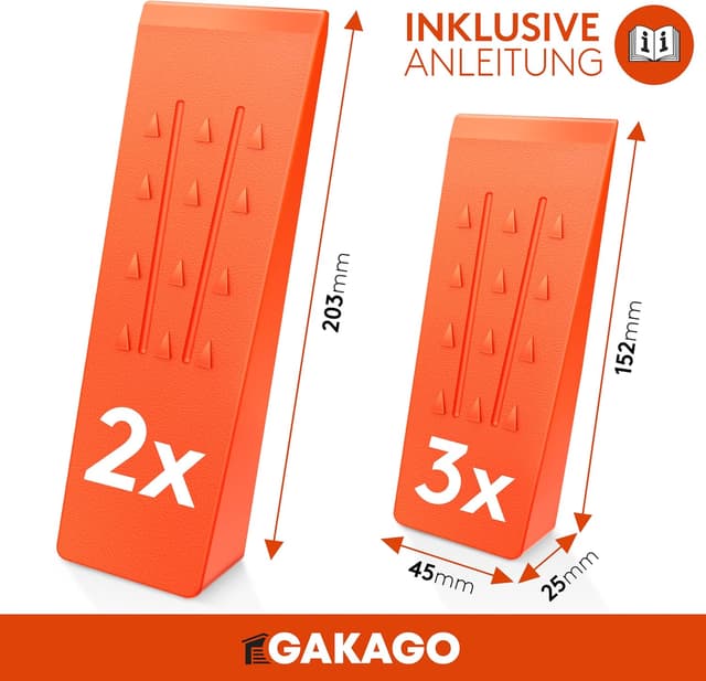 Detalle 2 de Gakago Fällkeil Set 5er Pack für sichere Spaltung