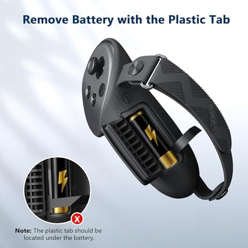 Detalle de AMVR Funda de agarre para mando Meta/Oculus Quest 3/3S (tamaño estándar), con tapa de batería y protector