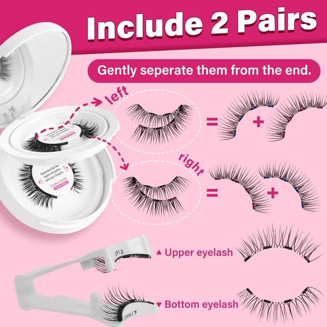 Detalle de Magnetische Wimpern „Magnet Lashes“ mit 4 Magnetpunkten – wiederverwendbar ohne Kleber