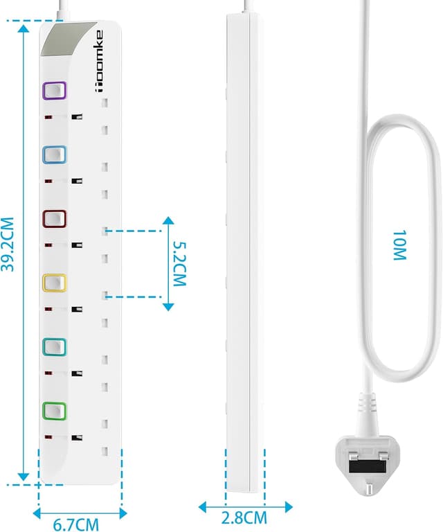 Thumbnail 6 de 10M Extension Lead 6-Way 13A 3250W
