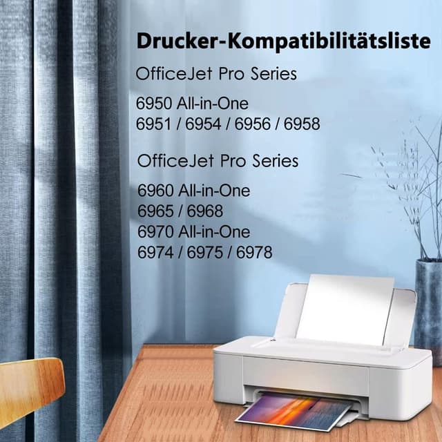 Detalle 2 de KERFOINK 903XL Multipack kompatible Druckerpatronen für HP Officejet Pro 6950/6960/6970 (CMYK, 4er-Pack)