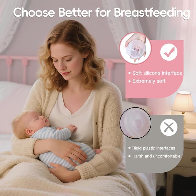 Detalle 2 de Qmibaby Breast Milk Collector (2 Pack) – 60ml BPA-free nursing cups with leak-proof shells