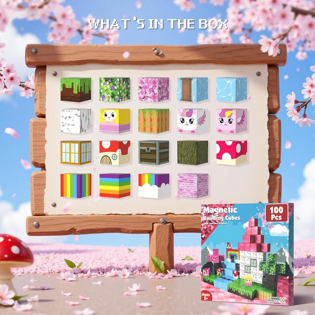 Detalle 2 de Innovakids Magnetic Blocks 100PCS Magnet Tiles Building Toy Set (Ages 2–12)