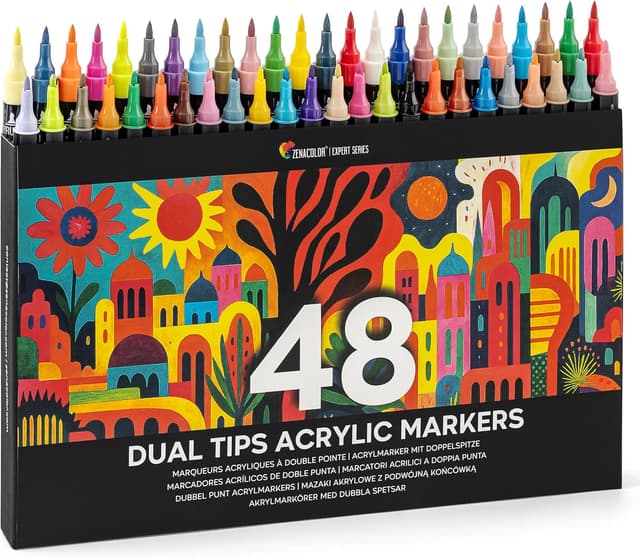 Detalle de Zenacolor Acrylstifte 48er Set wasserfest