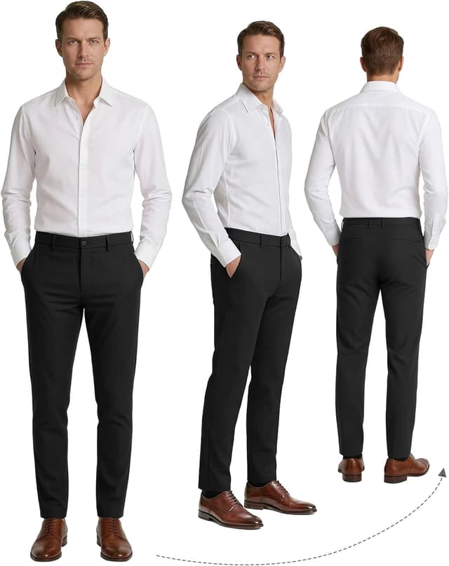 Detalle 2 de Plaid&Plain Men’s Slim Fit Dress Pants