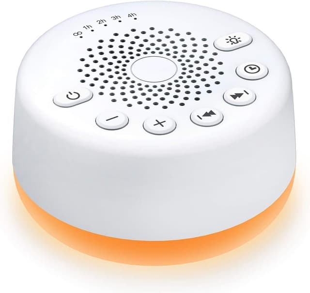 Detalle de Easysleep White Noise Machine (White) with 25 Sounds, Night Lights, Memory Function, 32 Volume Levels