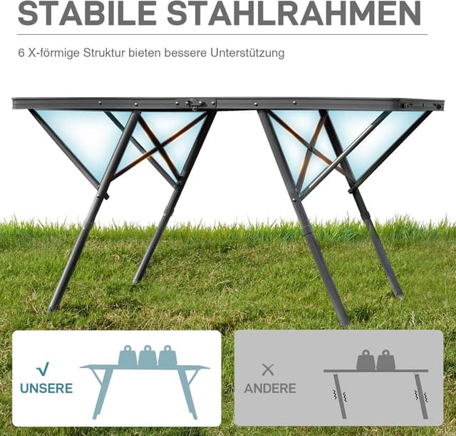 Detalle 1 de EVER ADVANCED Campingtisch faltbar 120x60 cm