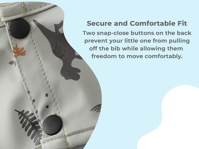 Detalle de Waterproof Coverall Feeding Bib for Baby Weaning (Cubble) – Adjustable, Long-Sleeve Protection