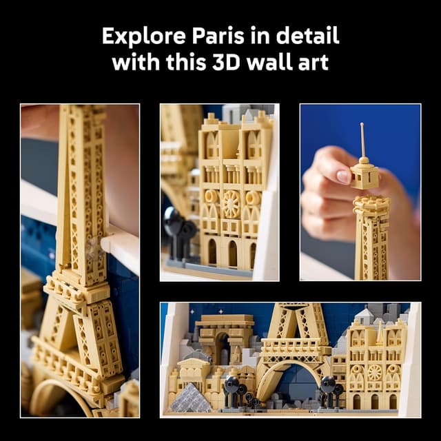 Detalle 2 de LEGO Architecture Paris 3D wall art 21064