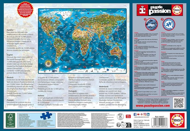 Detalle 2 de Educa Puzzle 12000 pièces XXL Monde