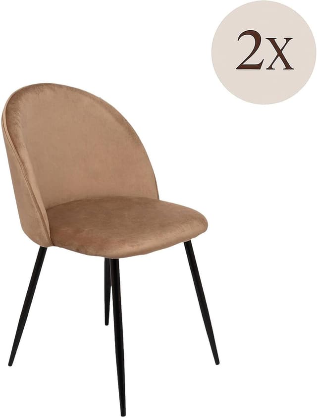Detalle de DMORA Stinson, set 2 sedie in velluto beige