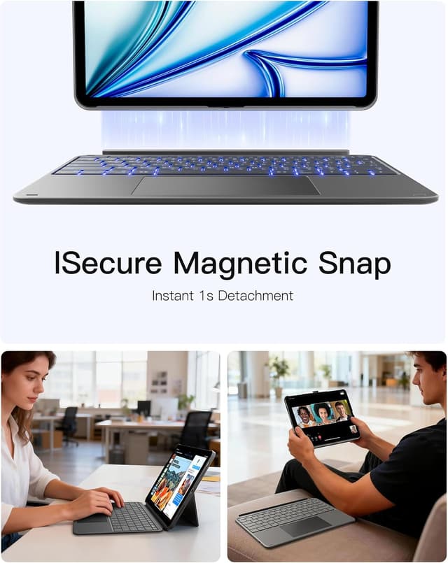 Thumbnail 6 de Inateck Keyboard Case for iPad Air 13 inch M4 (2026) / M3 / M2 with UK backlit keyboard and large multi-touch trackpad