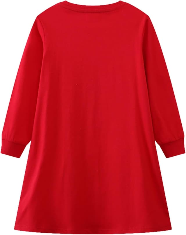 Detalle de Kfnire Mädchen Langarm-Jersey Kleid aus Baumwolle (A-Linie) mit Einhorn-Motiv