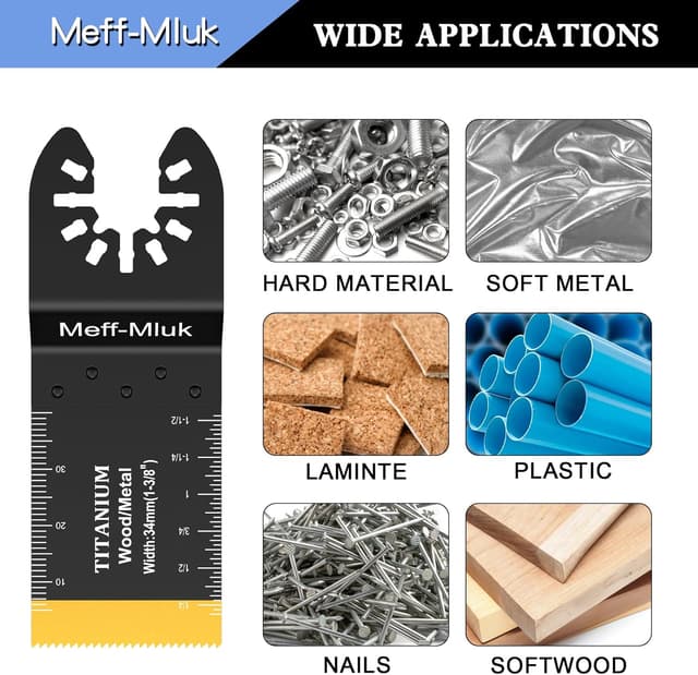 Detalle 1 de Meff-Mluk Titanium oscillating blades 15 pcs