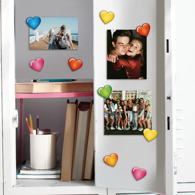 Detalle de MORCART 16 Emoji Herz Magnete – bunte Kühlschrankmagnete für Pinnwand, Whiteboard & Spind