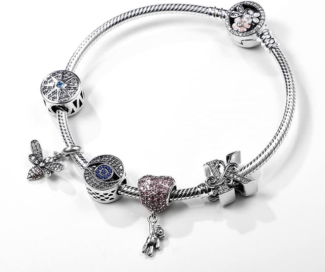 Detalle 2 de Pandach Damen-Armband aus 925 Sterling Silber „Schlangen-Glieder“ CMB051 für Moments
