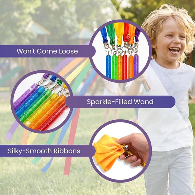 Detalle 2 de GSi Multicolor Sparkling Ribbon Wands 6-pack