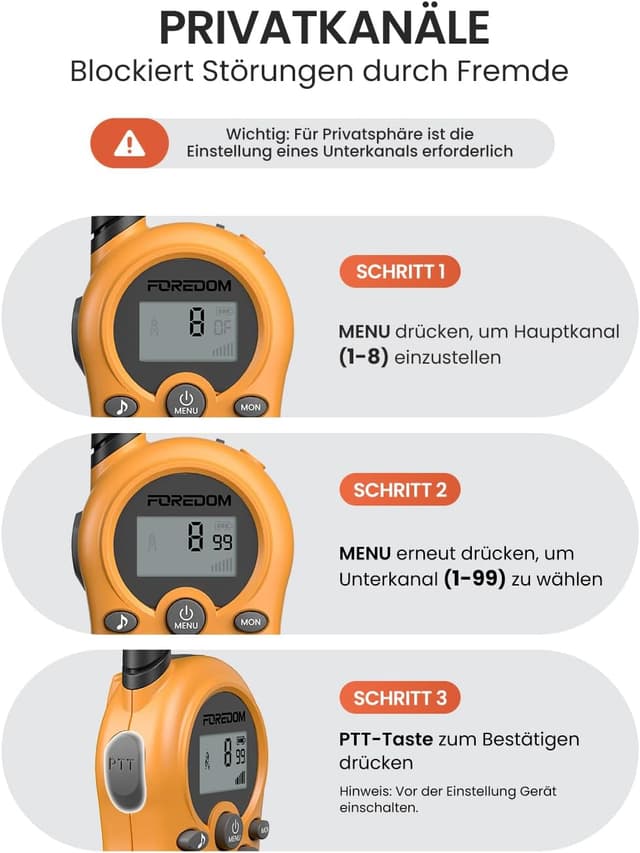 Thumbnail 4 de FOREDOM Walkie Talkie Kinderset 3 km Reichweite