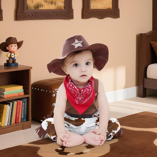 Thumbnail 6 de Vicloon Cowboy Costume Bambino con Cappello