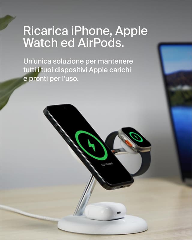 Detalle 2 de Belkin Supporto di Ricarica Wireless Magnetica 3 in 1 15W